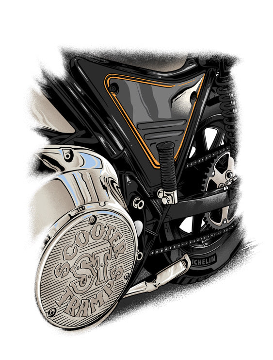 Scooter Tramps Engraved Logo Tee